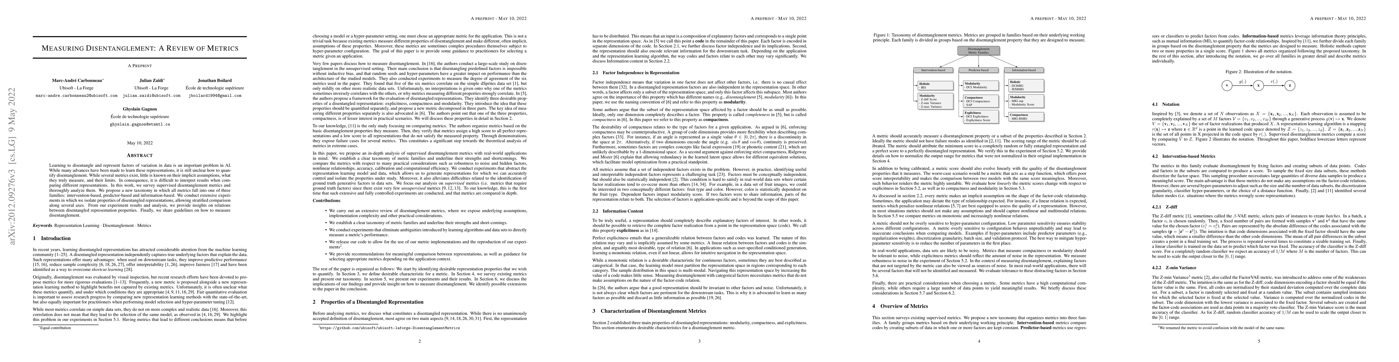 Thumbnail for Measuring Disentanglement: A Review of Metrics
