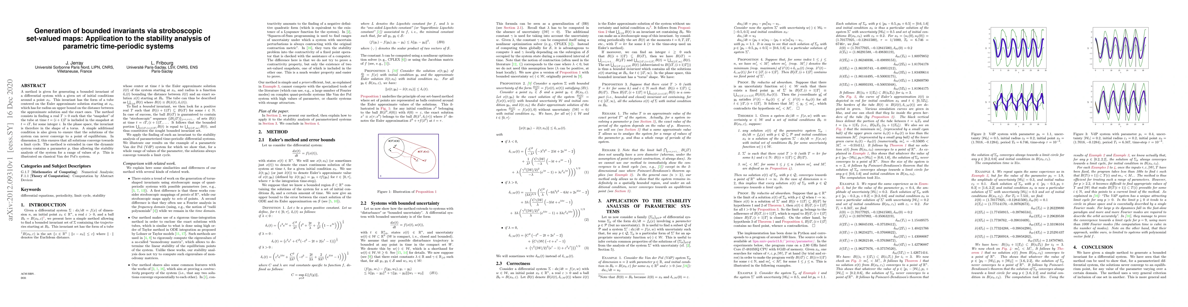 Thumbnail for Generation of bounded invariants via stroboscopic set-valued maps:
  Application to the stability analysis of parametric time-periodic systems