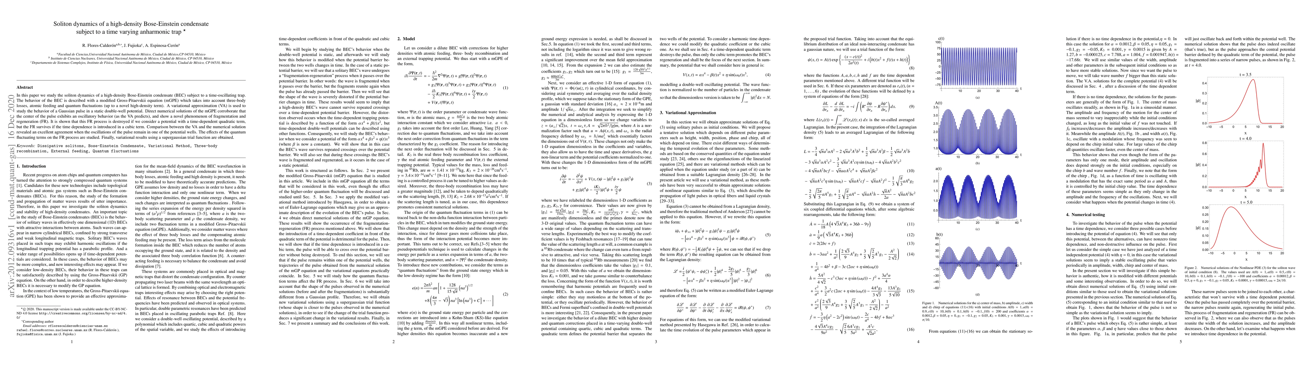 Thumbnail for Soliton dynamics of a high-density Bose-Einstein condensate subject to a
  time varying anharmonic trap