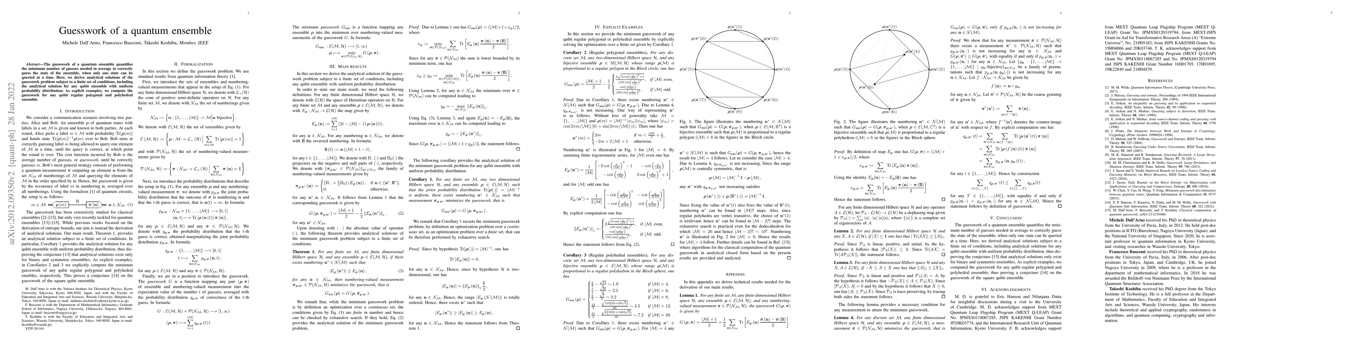 Thumbnail for Guesswork of a quantum ensemble