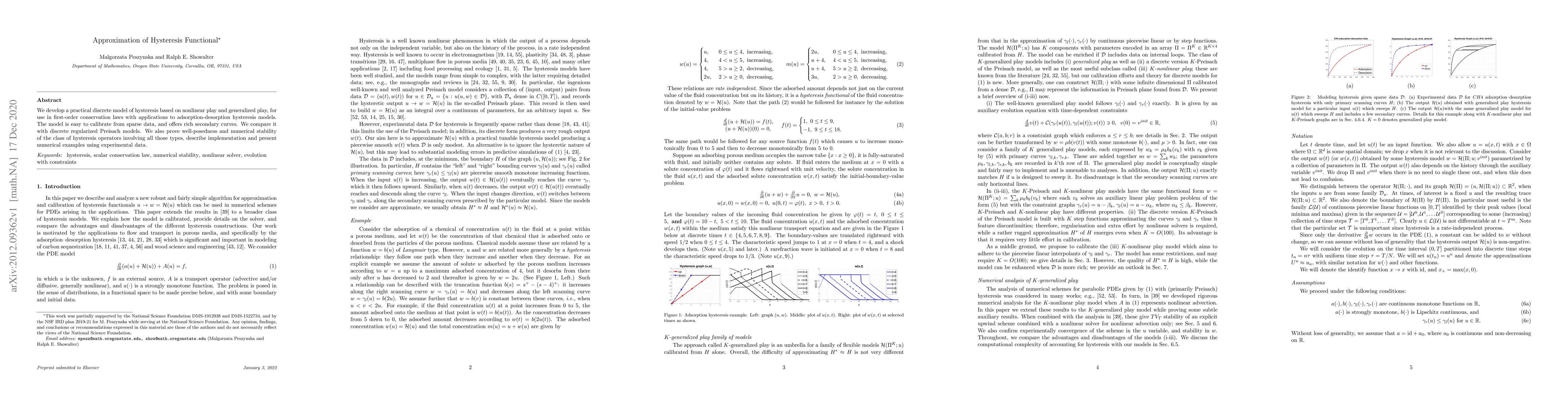 Thumbnail for Approximation of Hysteresis Functional