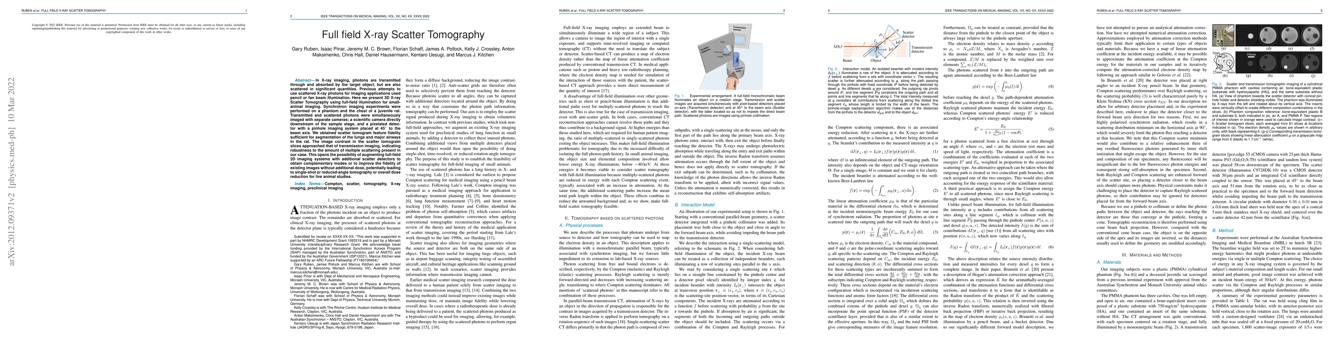 Thumbnail for Full field X-ray Scatter Tomography