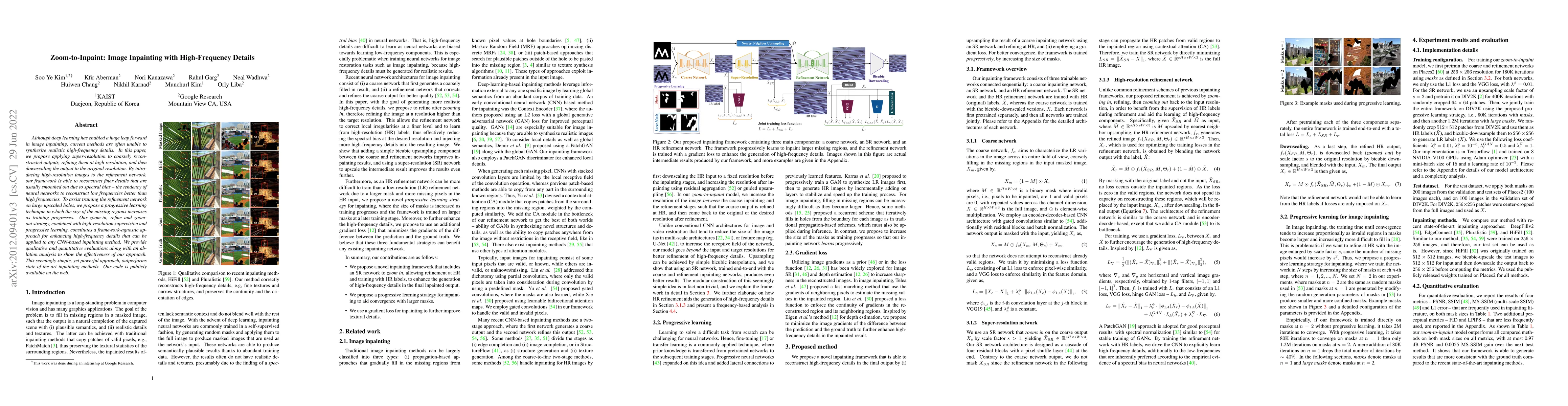 Thumbnail for Zoom-to-Inpaint: Image Inpainting with High-Frequency Details