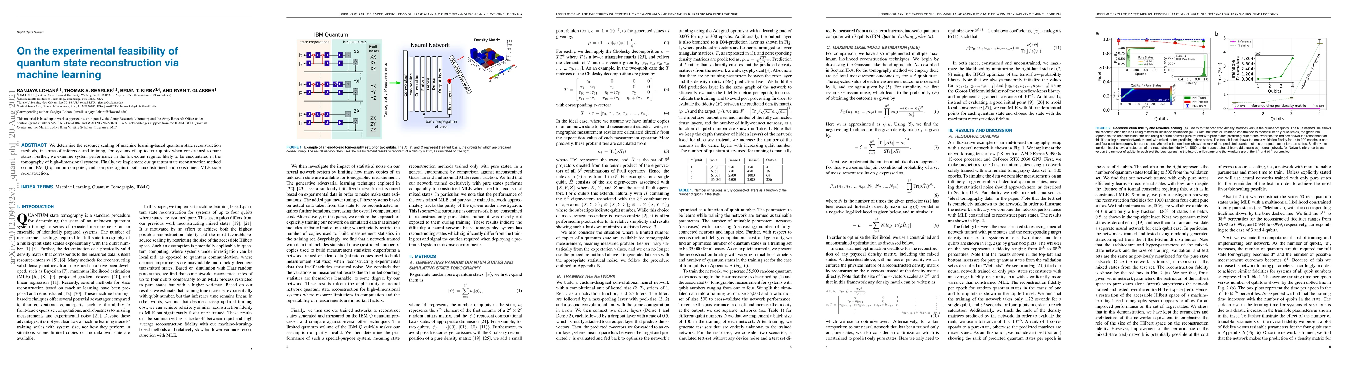 Thumbnail for On the experimental feasibility of quantum state reconstruction via
  machine learning