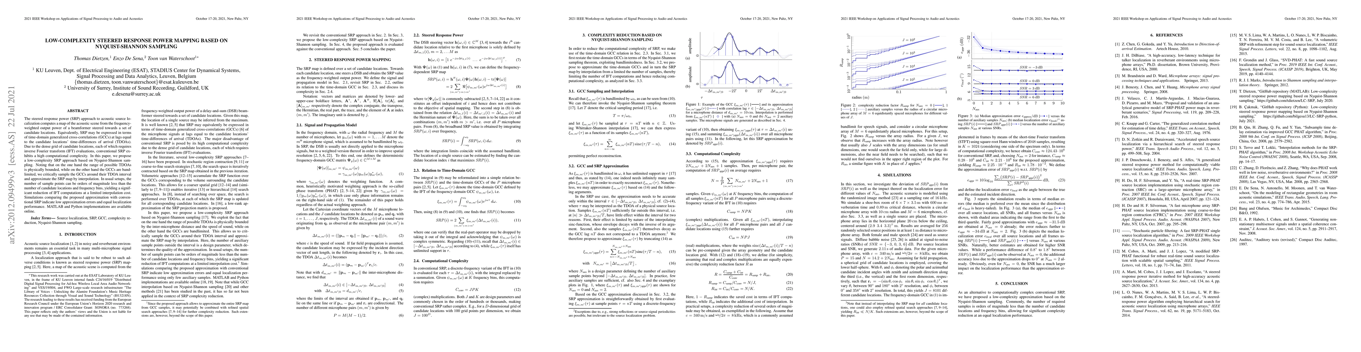 Thumbnail for Low-Complexity Steered Response Power Mapping based on Nyquist-Shannon
  Sampling