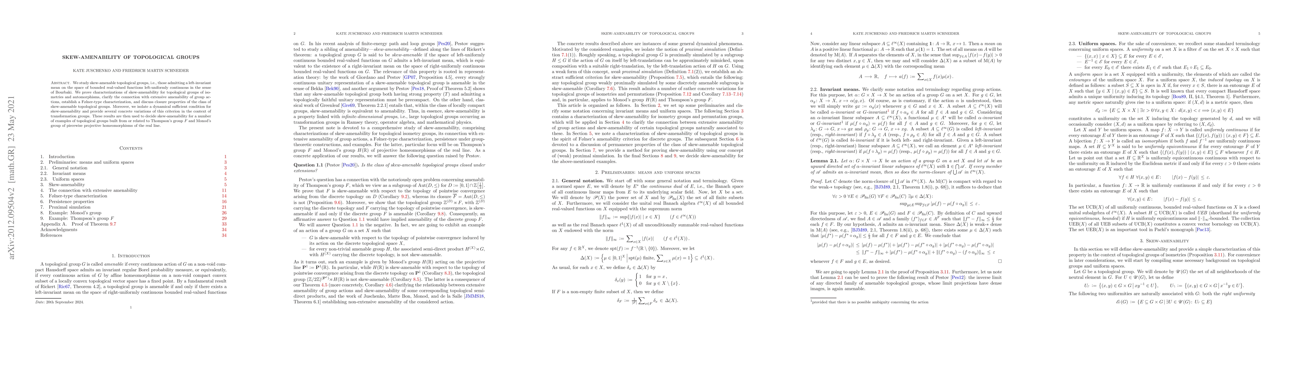 Thumbnail for Skew-amenability of topological groups