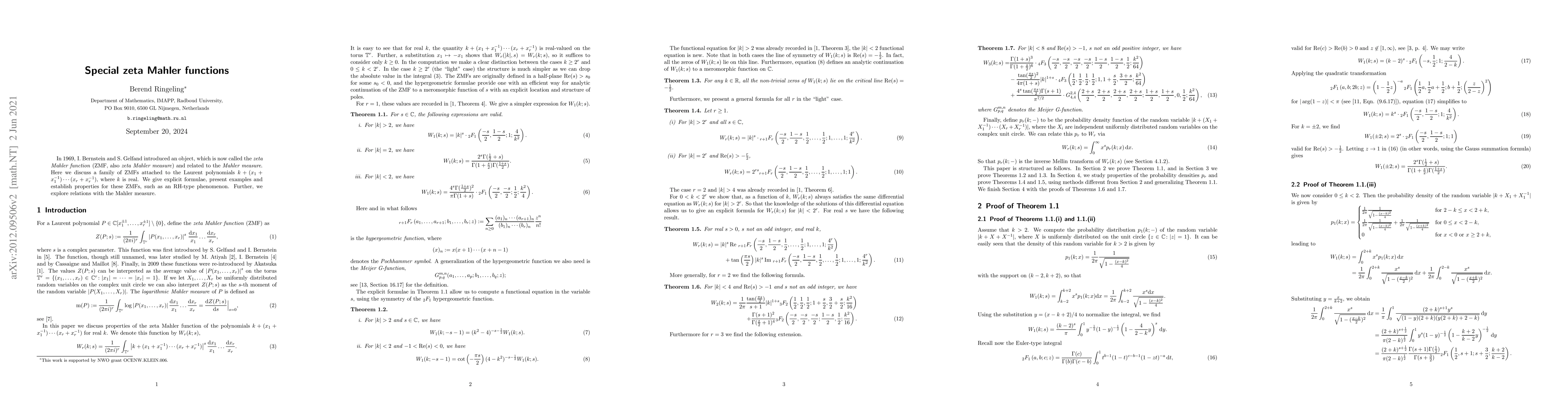 Thumbnail for Special zeta Mahler functions