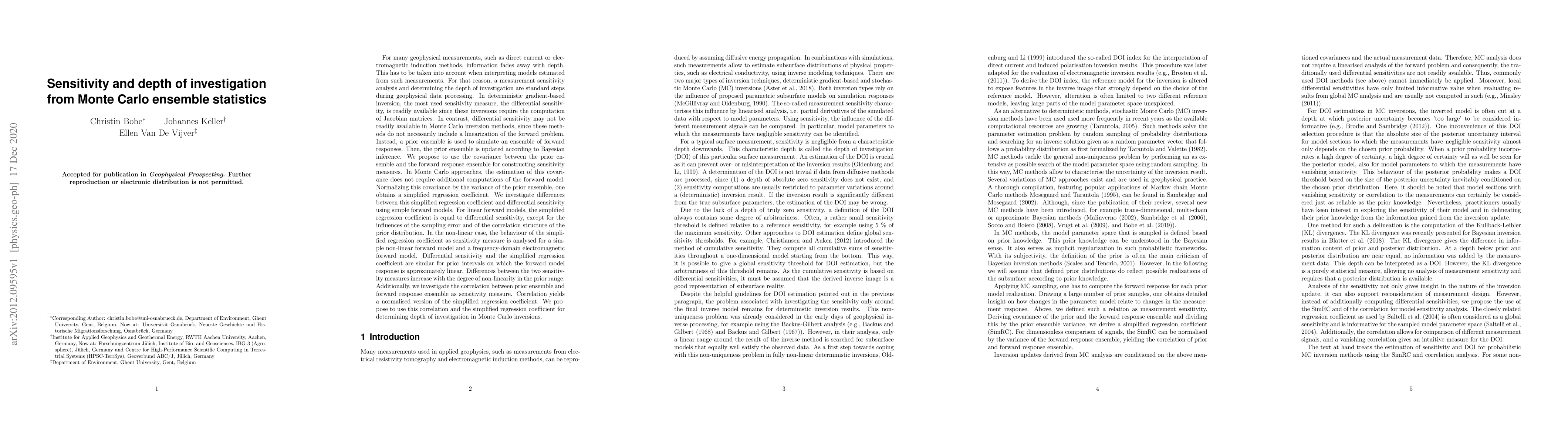 Thumbnail for Sensitivity and depth of investigation from Monte Carlo ensemble
  statistics