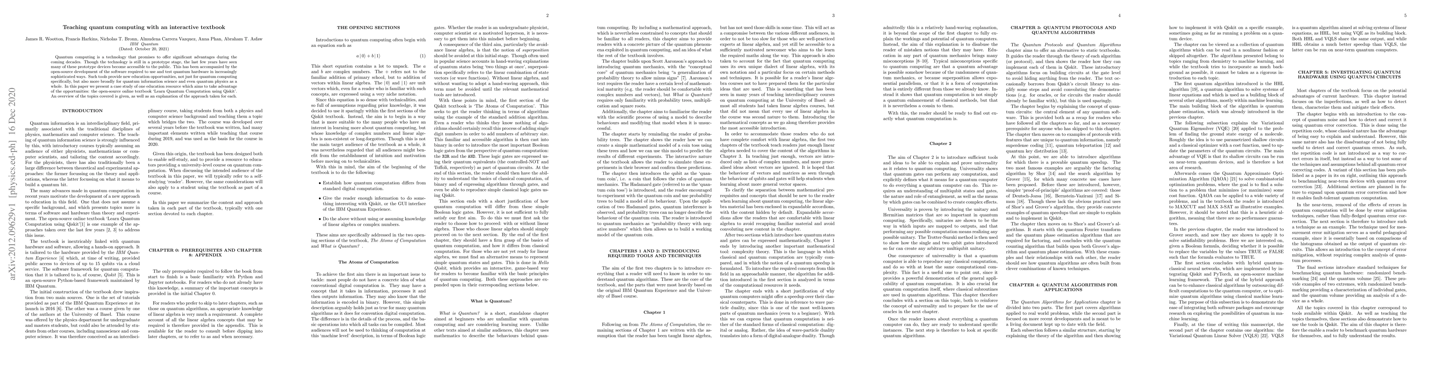 Thumbnail for Teaching quantum computing with an interactive textbook
