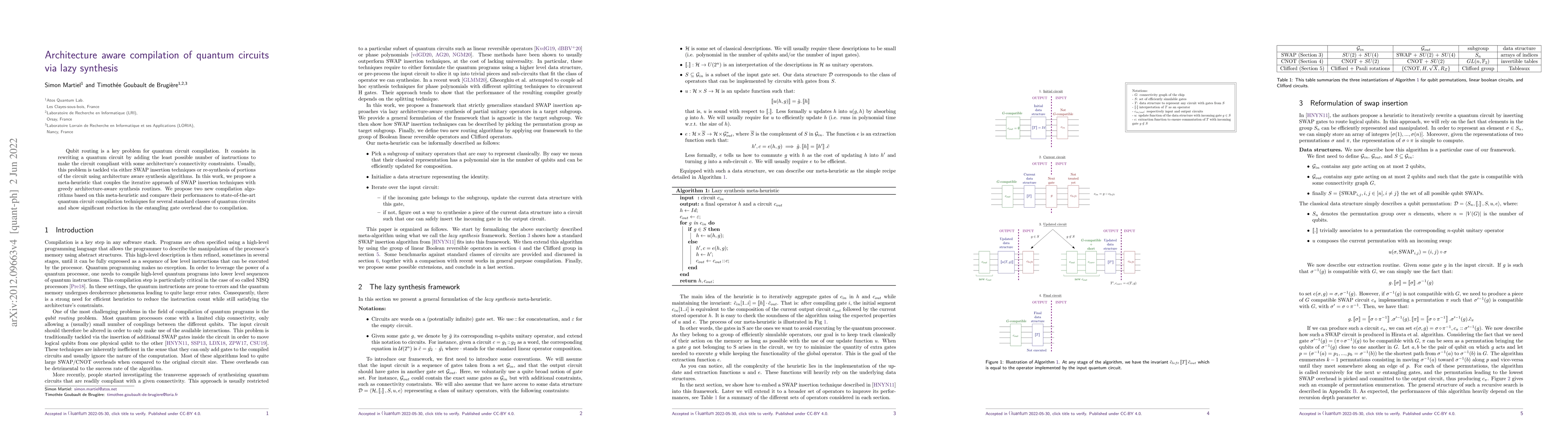 Thumbnail for Architecture aware compilation of quantum circuits via lazy synthesis