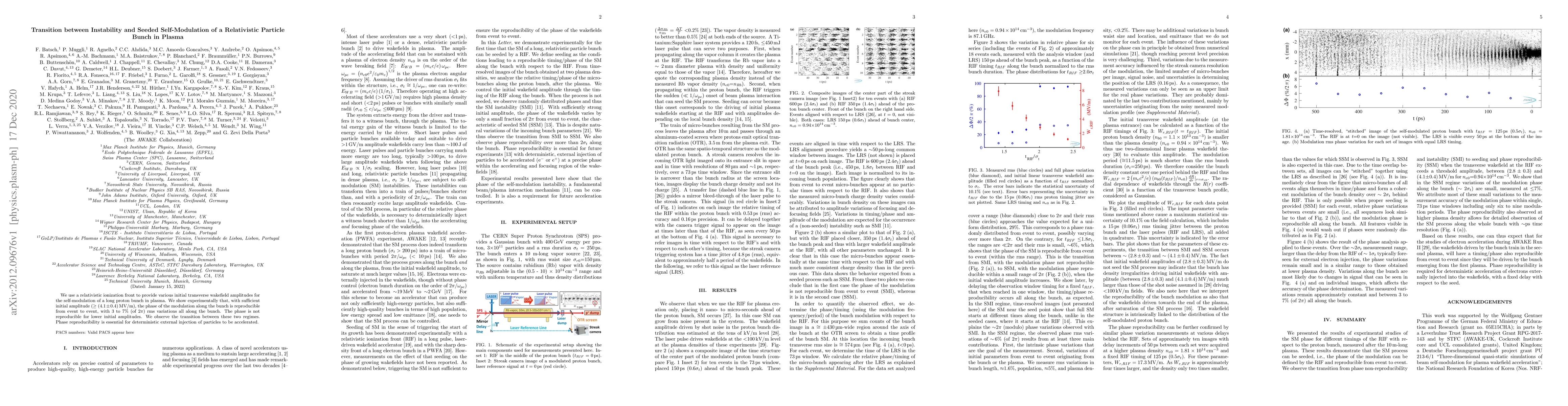 Thumbnail for Transition between Instability and Seeded Self-Modulation of a
  Relativistic Particle Bunch in Plasma