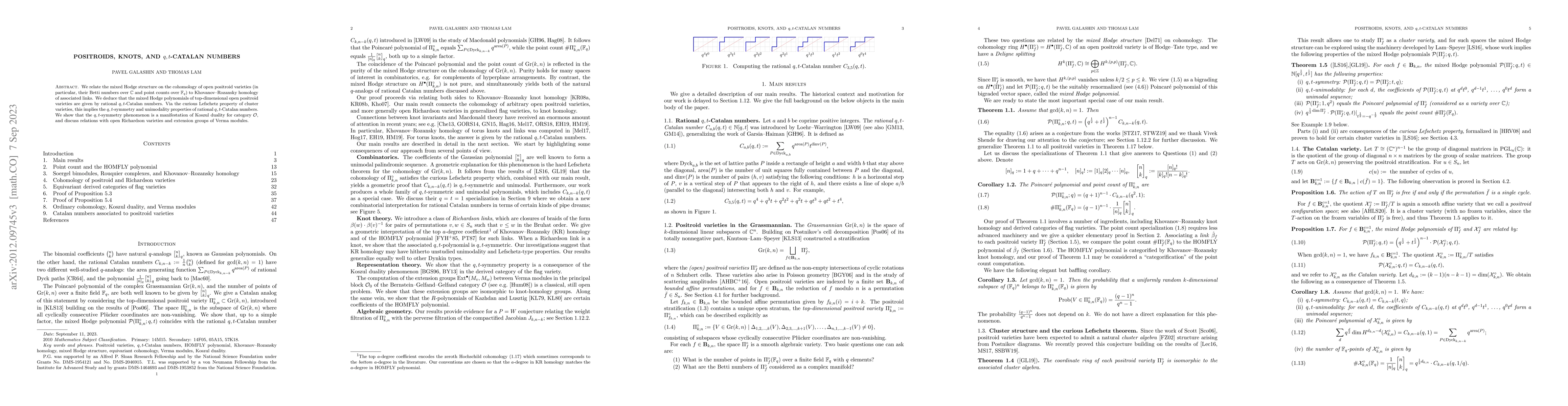 Thumbnail for Positroids, knots, and $q,t$-Catalan numbers