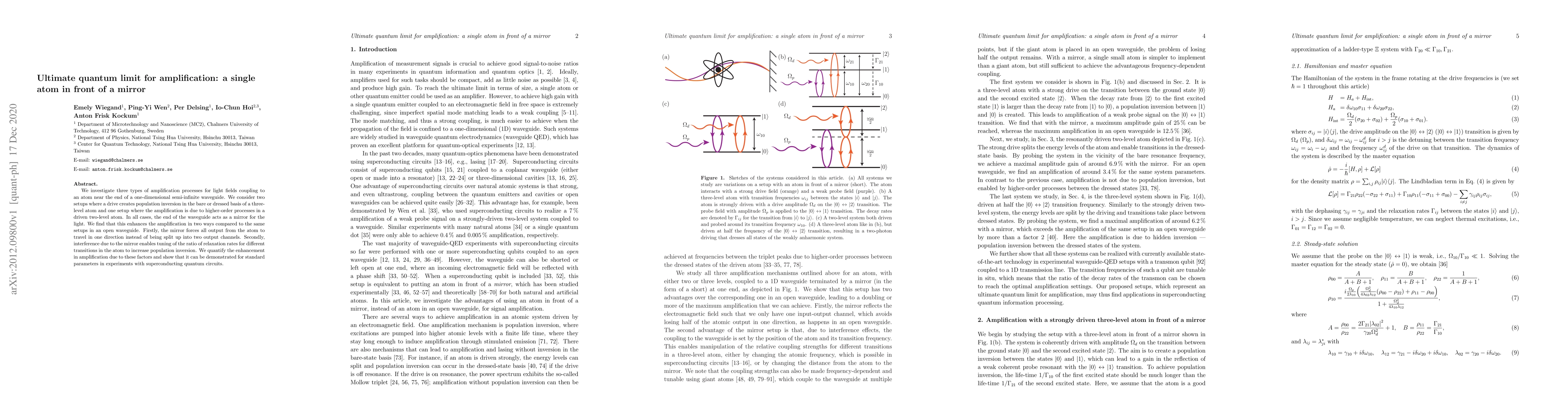 Thumbnail for Ultimate quantum limit for amplification: a single atom in front of a
  mirror