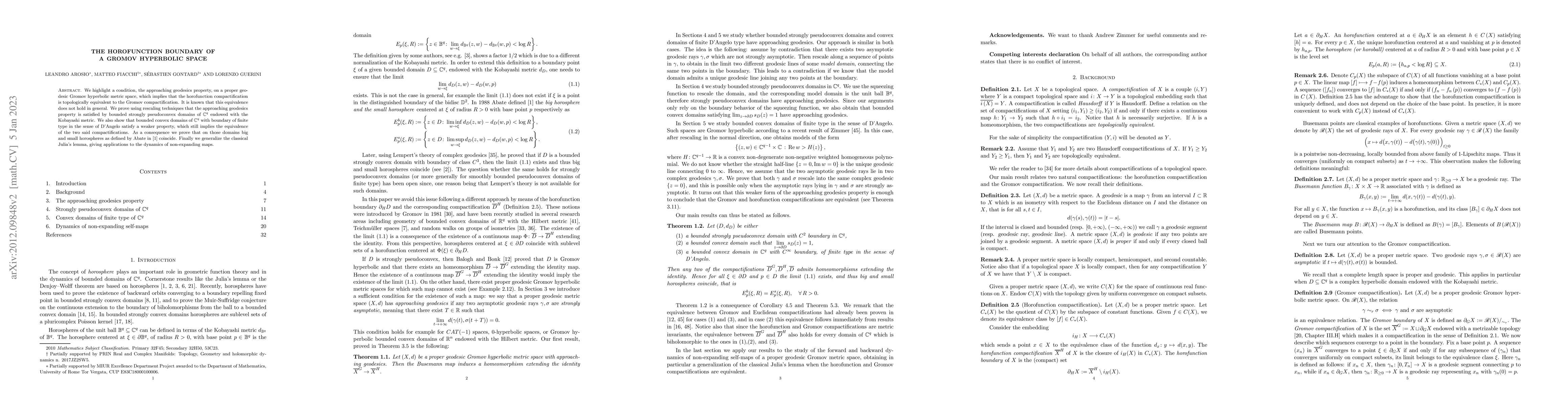 Thumbnail for The horofunction boundary of a Gromov hyperbolic space