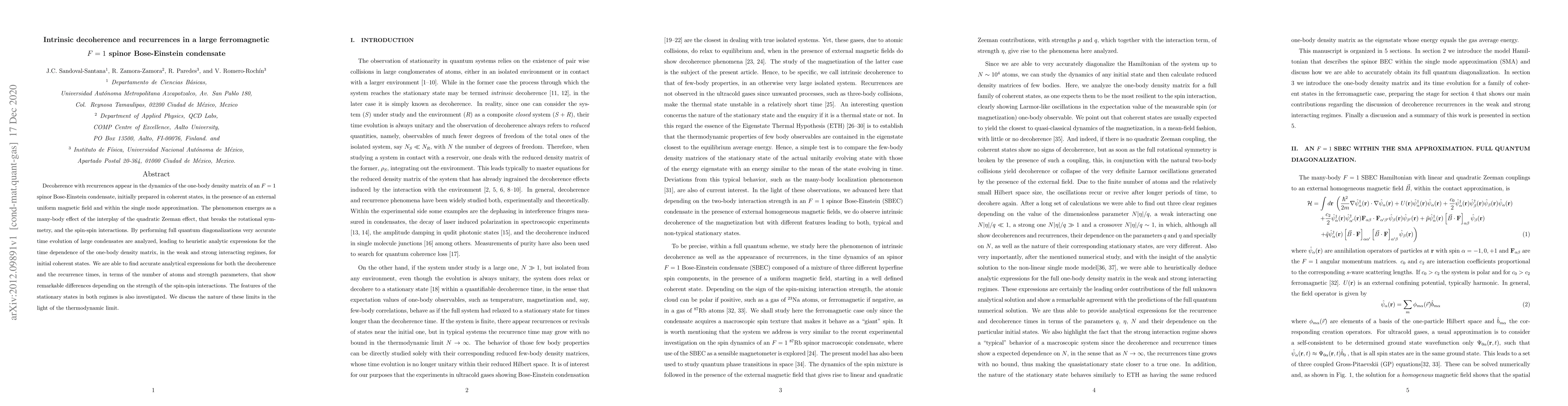 Thumbnail for Intrinsic decoherence and recurrences in a large ferromagnetic $F = 1$
  spinor Bose-Einstein condensate