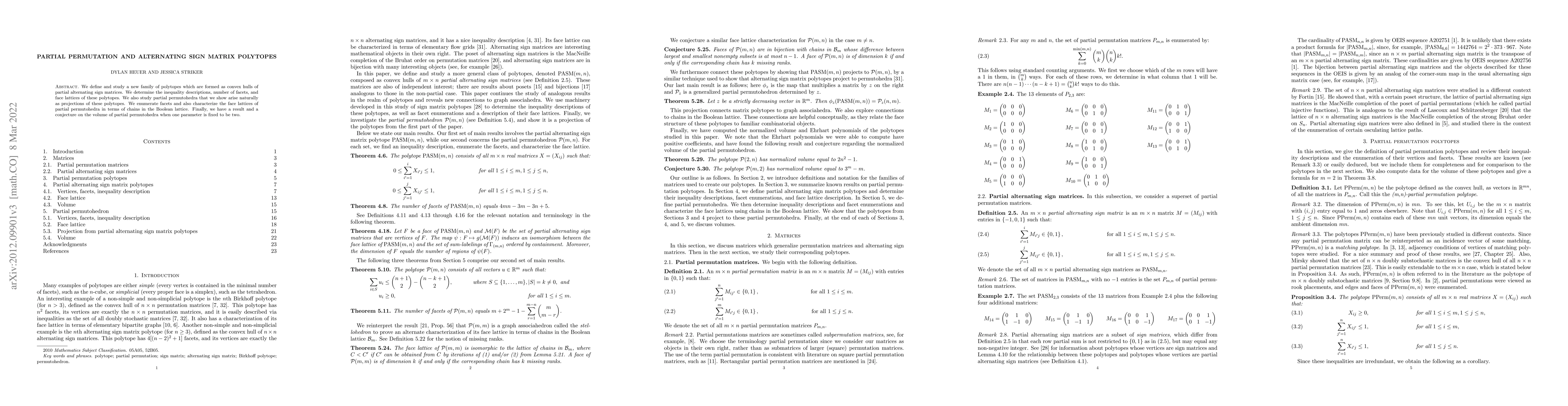 Thumbnail for Partial permutation and alternating sign matrix polytopes