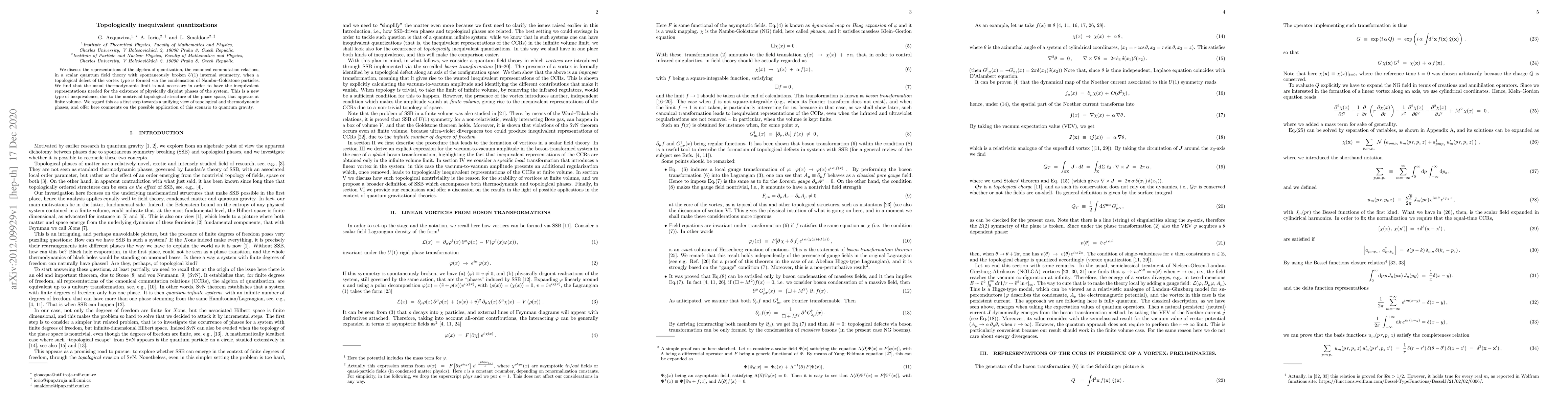 Thumbnail for Topologically inequivalent quantizations