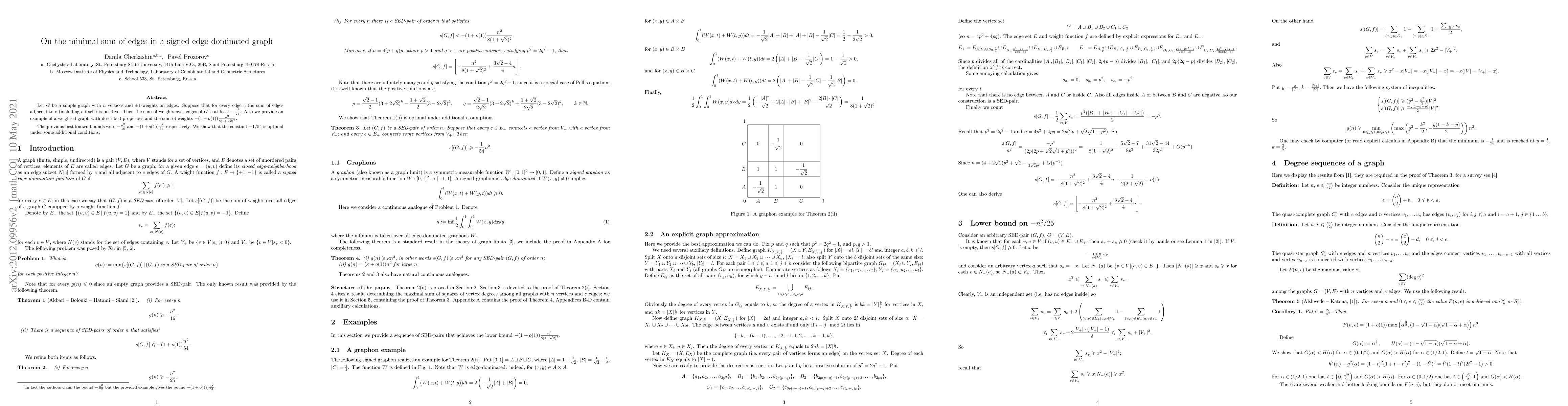 Thumbnail for On the minimal sum of edges in a signed edge-dominated graph