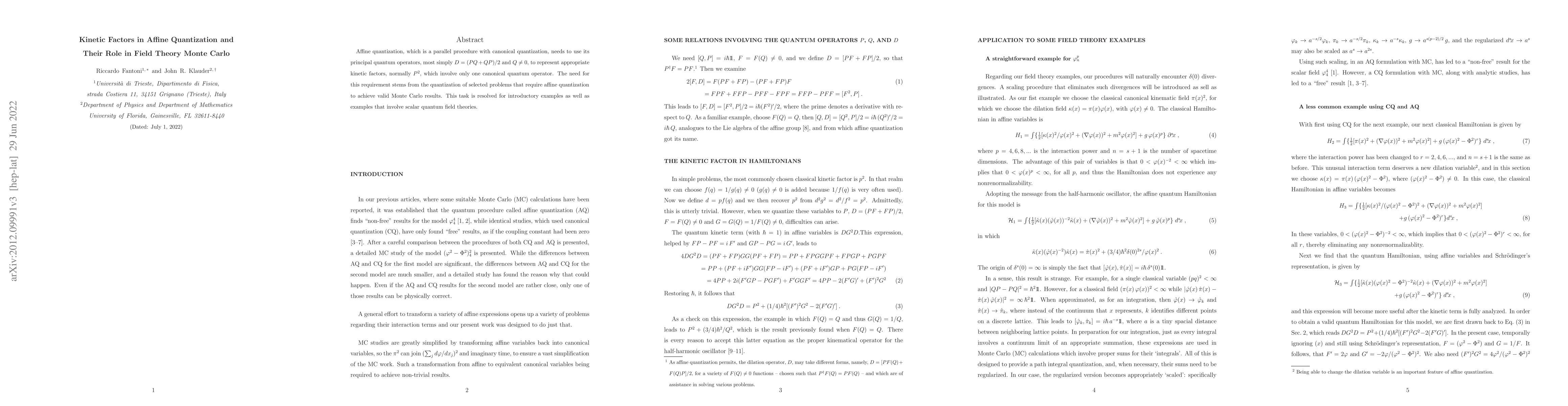 Thumbnail for Kinetic Factors in Affine Quantization and Their Role in Field Theory
  Monte Carlo