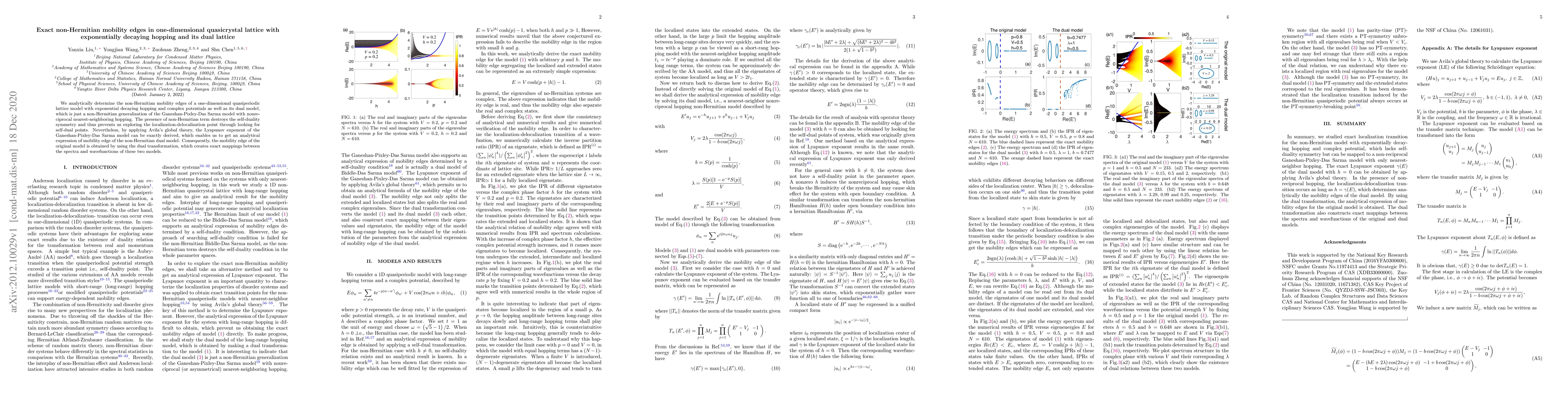 Thumbnail for Exact non-Hermitian mobility edges in one-dimensional quasicrystal
  lattice with exponentially decaying hopping and its dual lattice