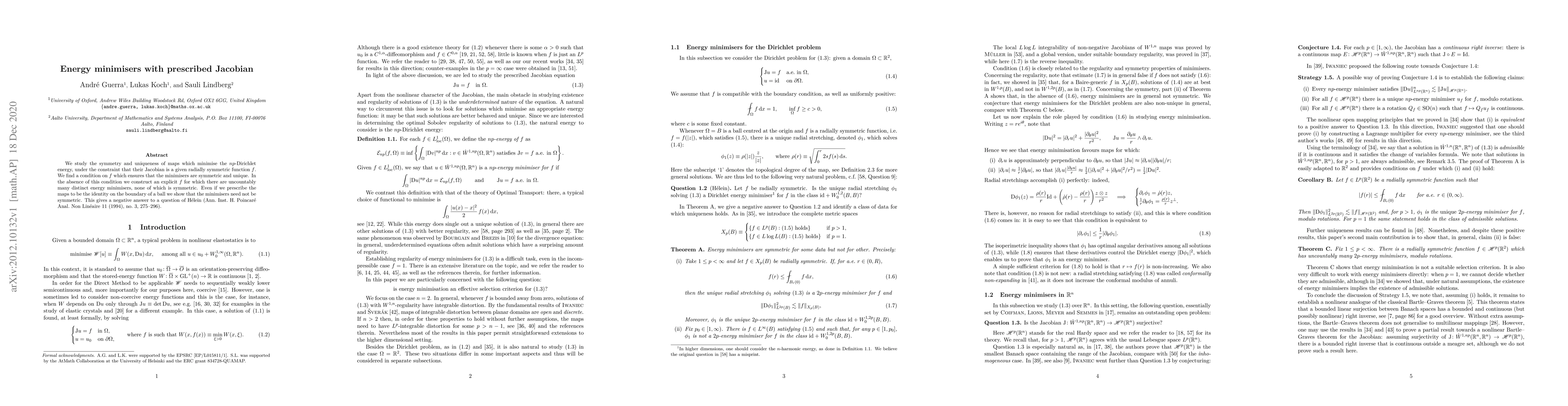 Thumbnail for Energy minimisers with prescribed Jacobian