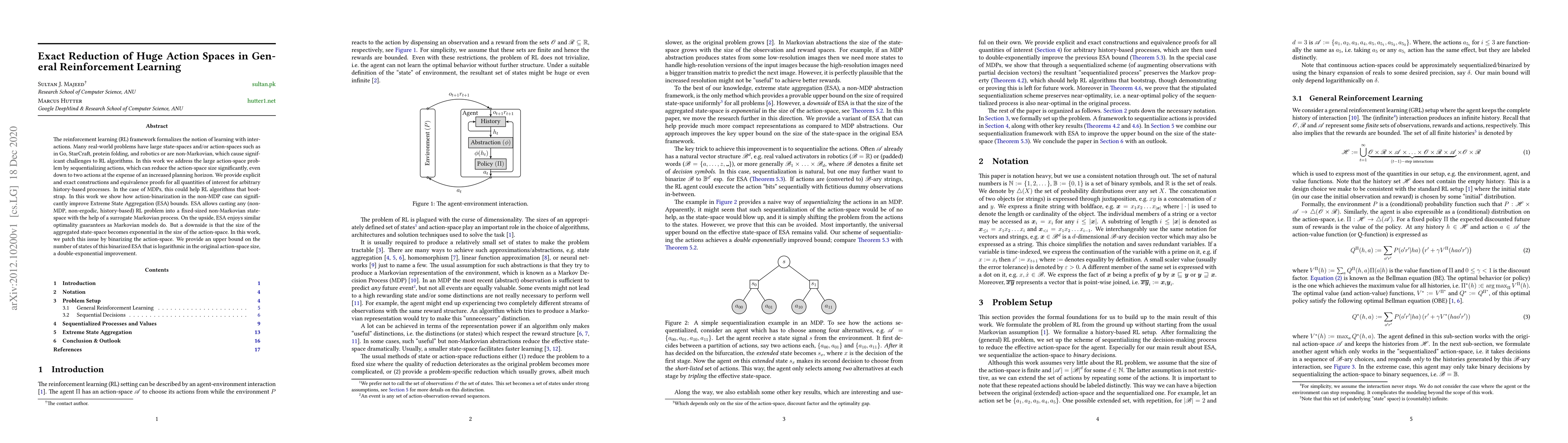 Thumbnail for Exact Reduction of Huge Action Spaces in General Reinforcement Learning