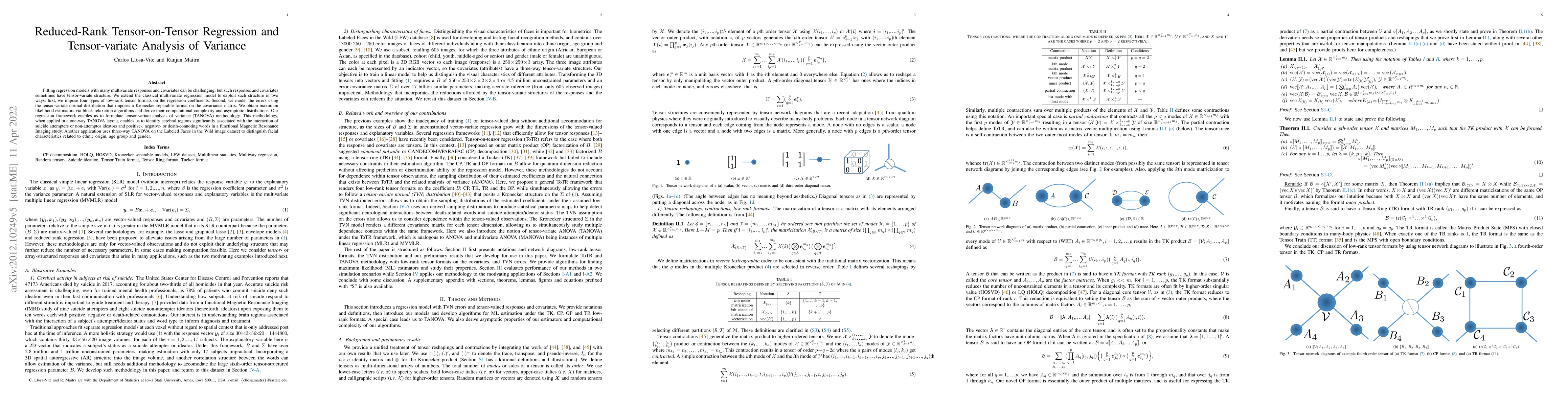 Thumbnail for Reduced-Rank Tensor-on-Tensor Regression and Tensor-variate Analysis of
  Variance