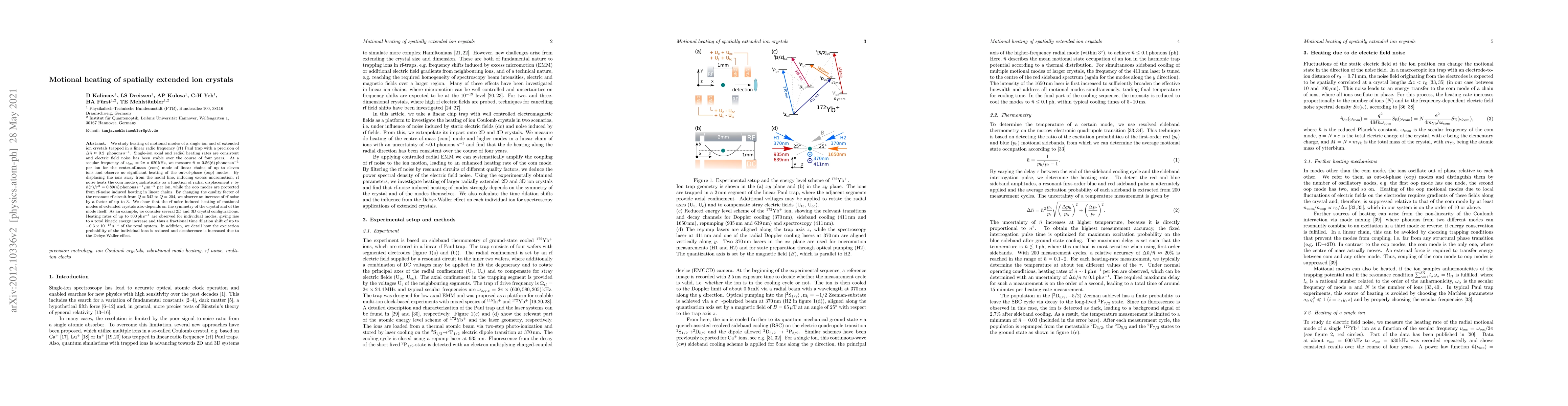 Thumbnail for Motional heating of spatially extended ion crystals