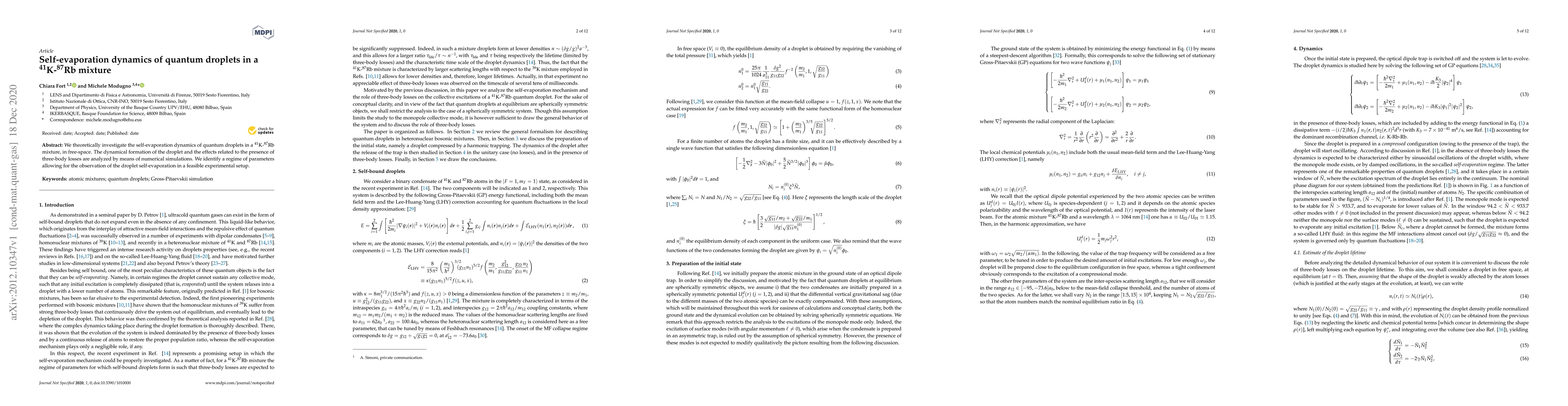 Thumbnail for Self-evaporation dynamics of quantum droplets in a 41K-87Rb mixture
