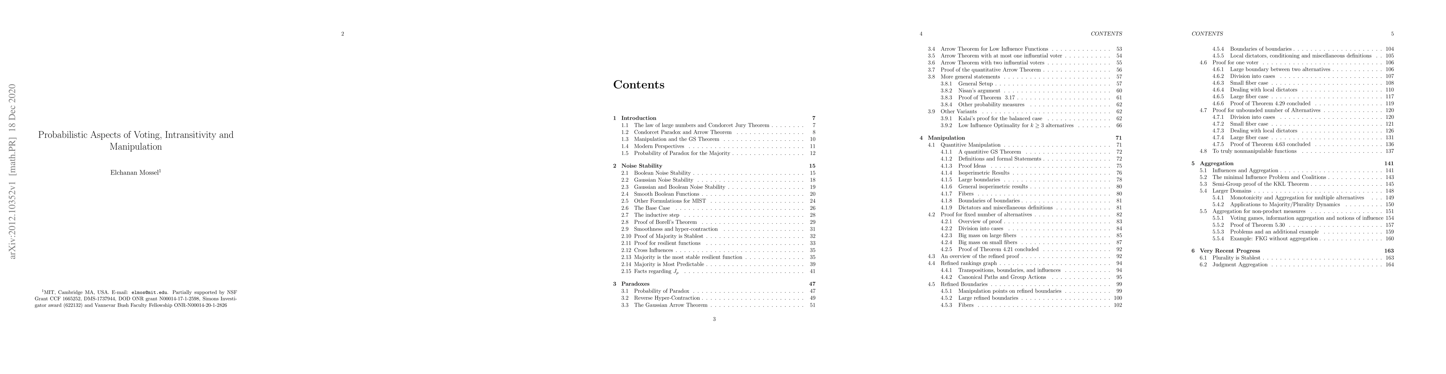 Thumbnail for Probabilistic Aspects of Voting, Intransitivity and Manipulation