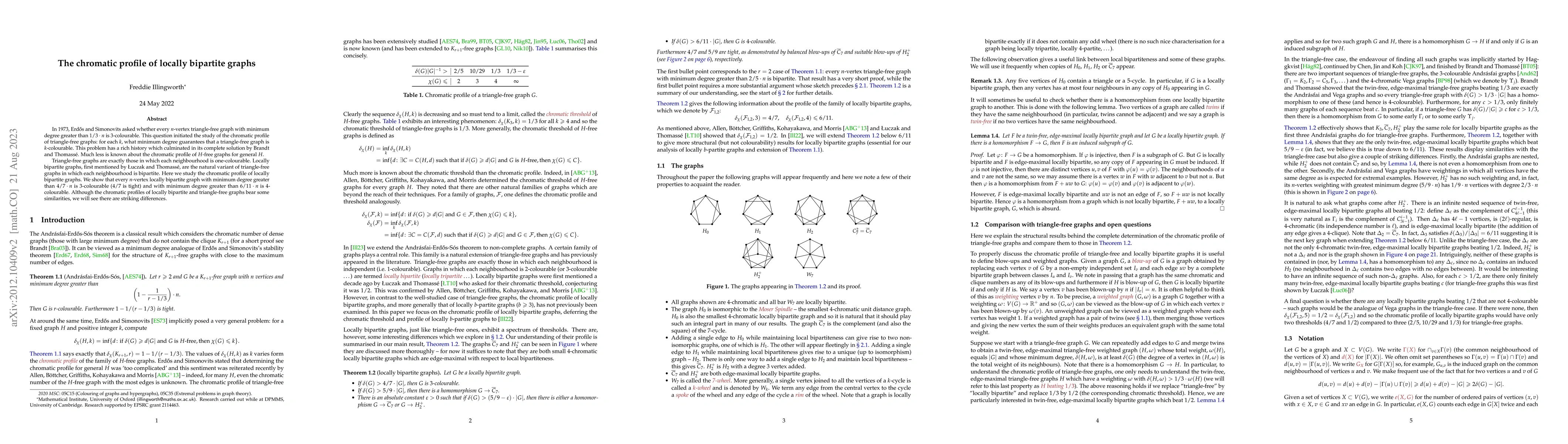 Thumbnail for The chromatic profile of locally bipartite graphs