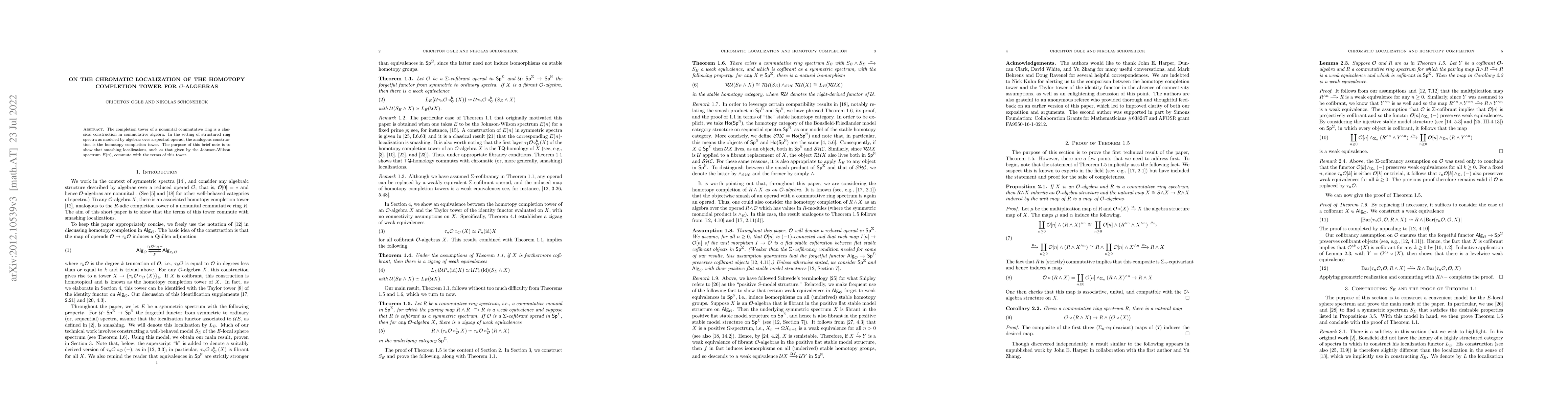 Thumbnail for On the chromatic localization of the homotopy completion tower for
  $\mathcal{O}$-algebras