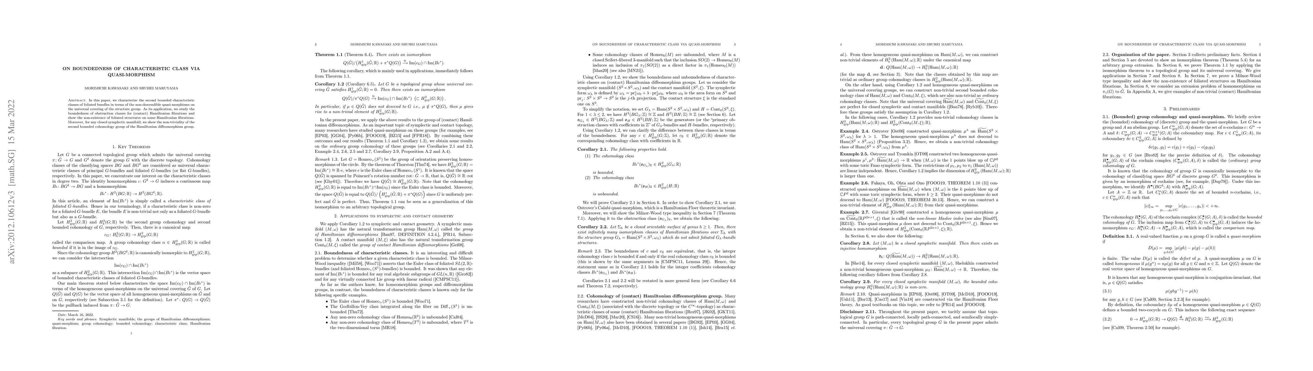 Thumbnail for On boundedness of characteristic class via quasi-morphism