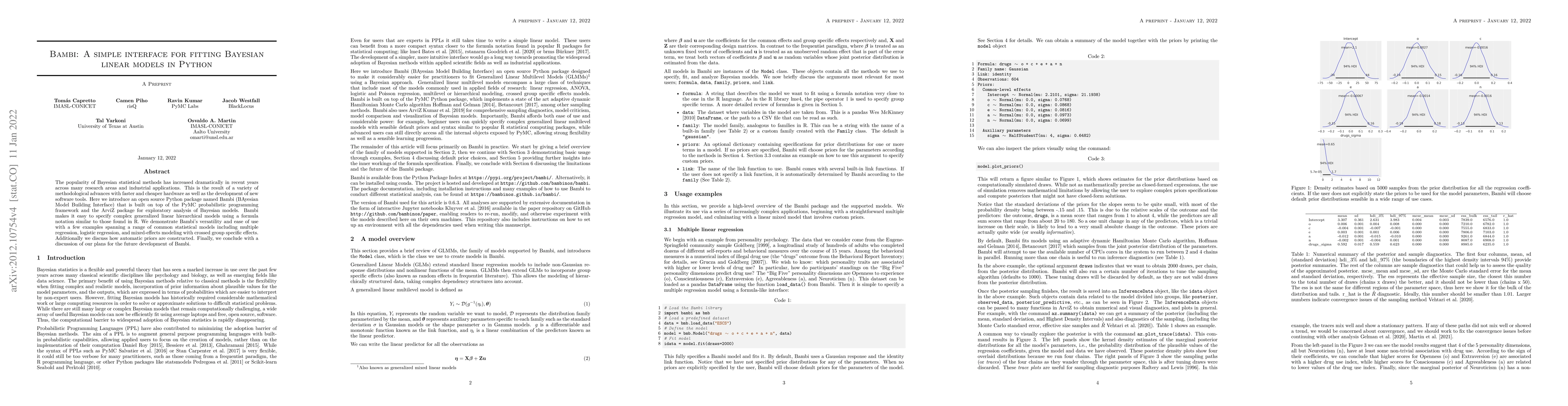 Thumbnail for Bambi: A simple interface for fitting Bayesian linear models in Python