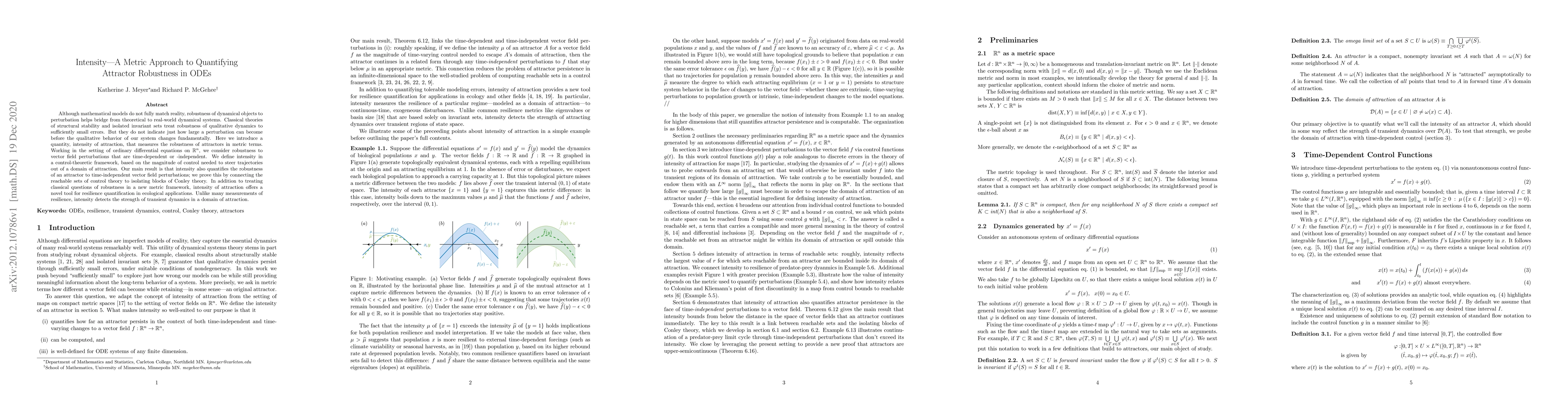Thumbnail for Intensity -- A Metric Approach to Quantifying Attractor Robustness in
  ODEs