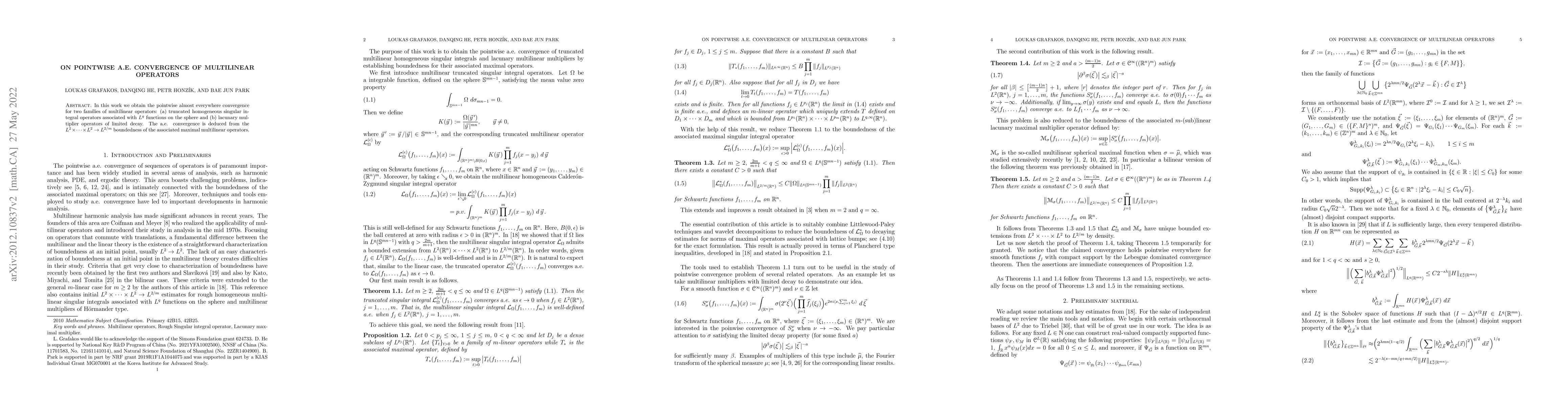 Thumbnail for On pointwise a.e. convergence of multilinear operators