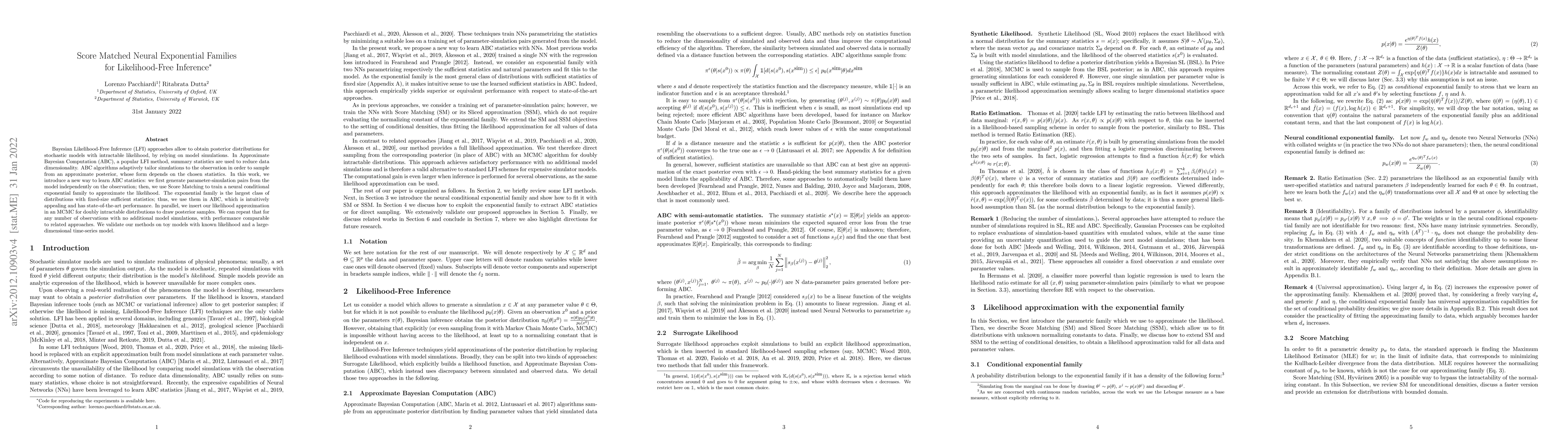 Thumbnail for Score Matched Neural Exponential Families for Likelihood-Free Inference