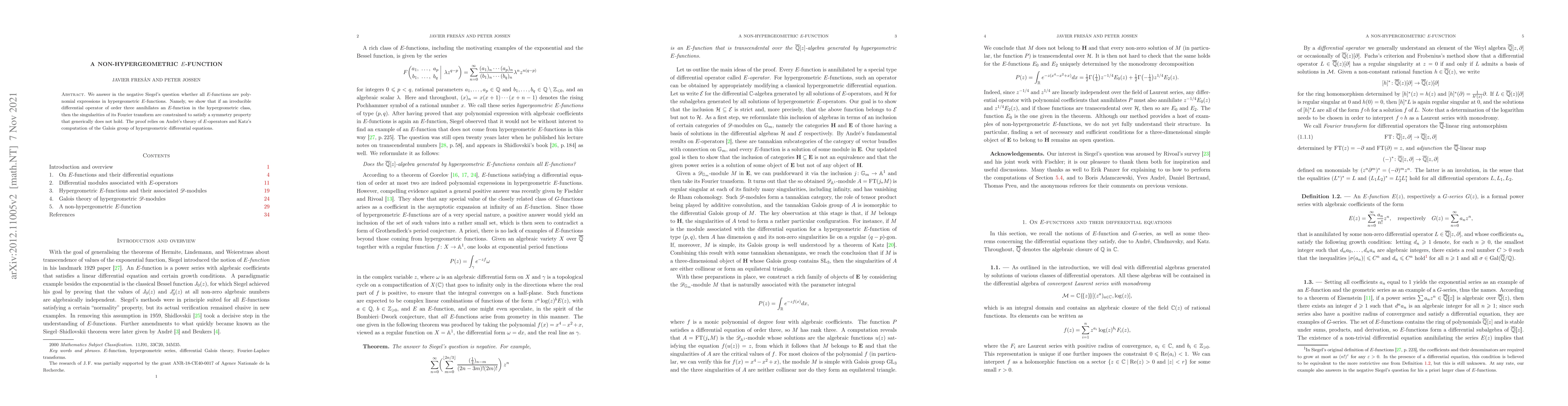 Thumbnail for A non-hypergeometric E-function