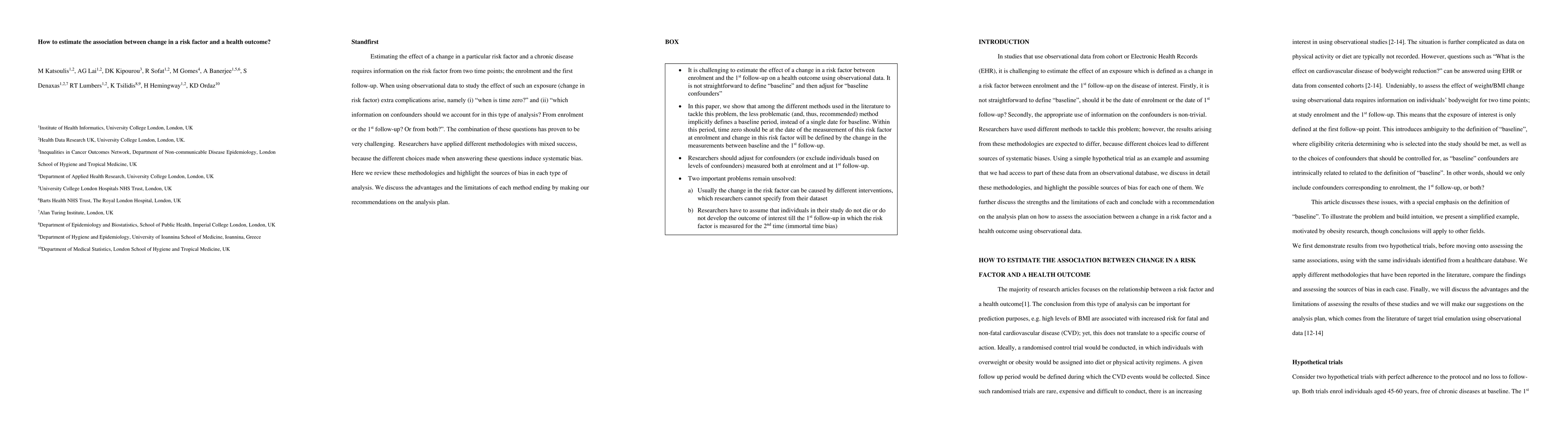 Thumbnail for How to estimate the association between change in a risk factor and a
  health outcome?