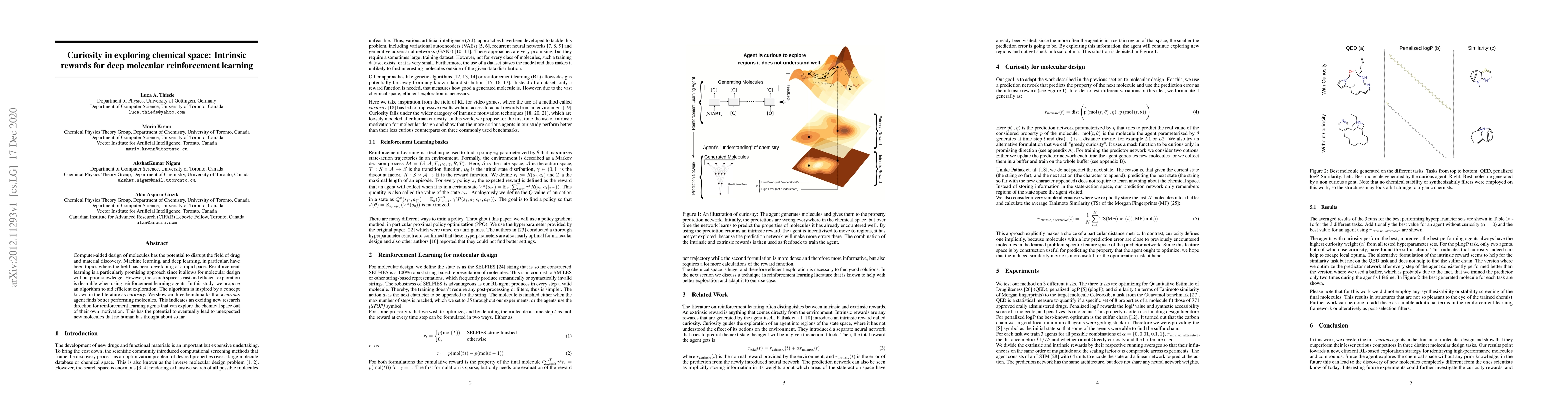Thumbnail for Curiosity in exploring chemical space: Intrinsic rewards for deep
  molecular reinforcement learning