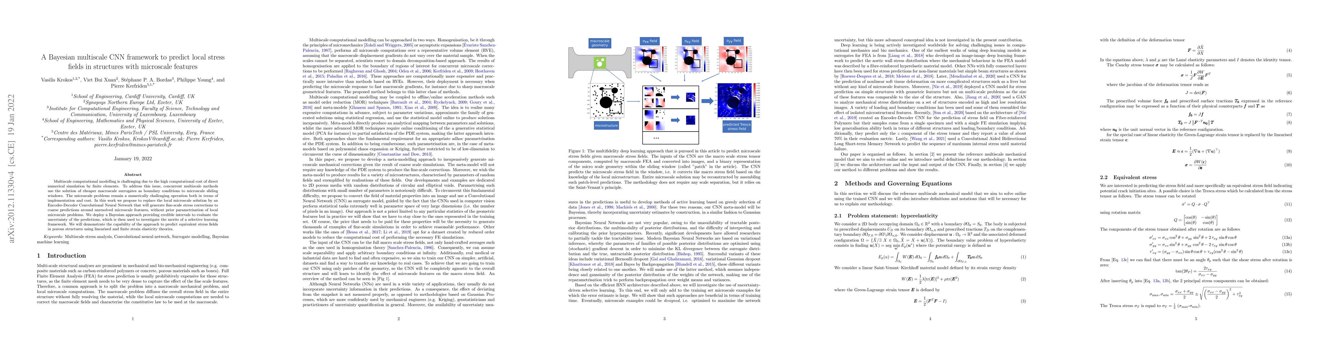 Thumbnail for A Bayesian multiscale CNN framework to predict local stress fields in
  structures with microscale features