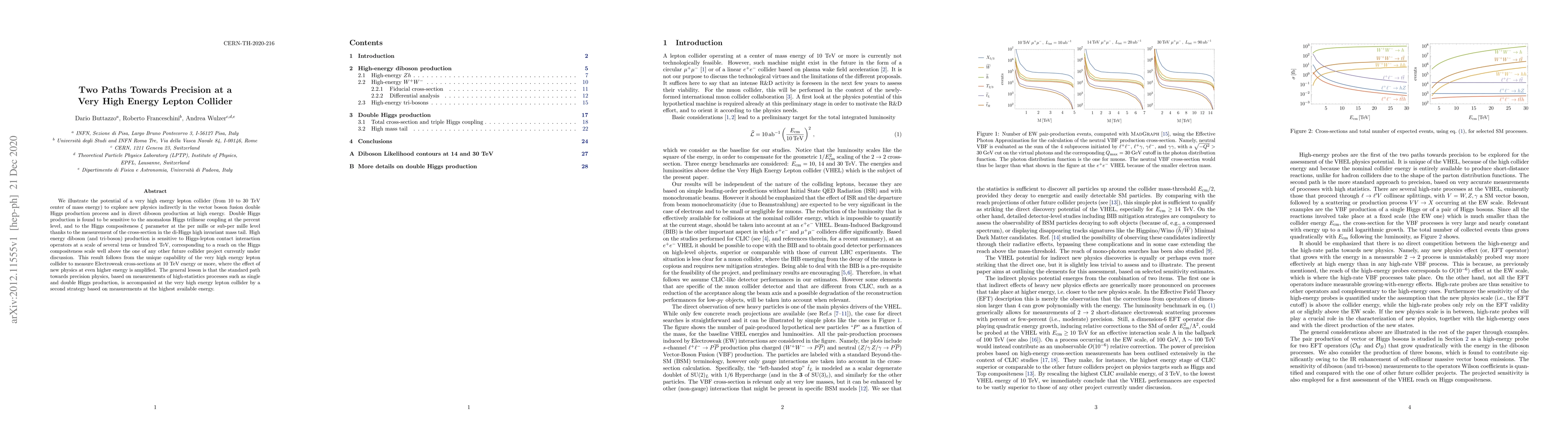 Thumbnail for Two Paths Towards Precision at a Very High Energy Lepton Collider