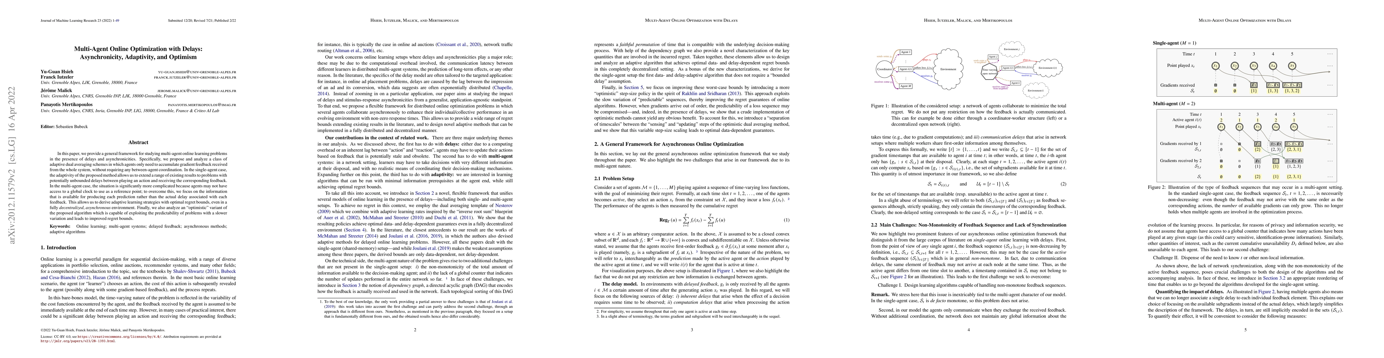 Thumbnail for Multi-Agent Online Optimization with Delays: Asynchronicity, Adaptivity,
  and Optimism