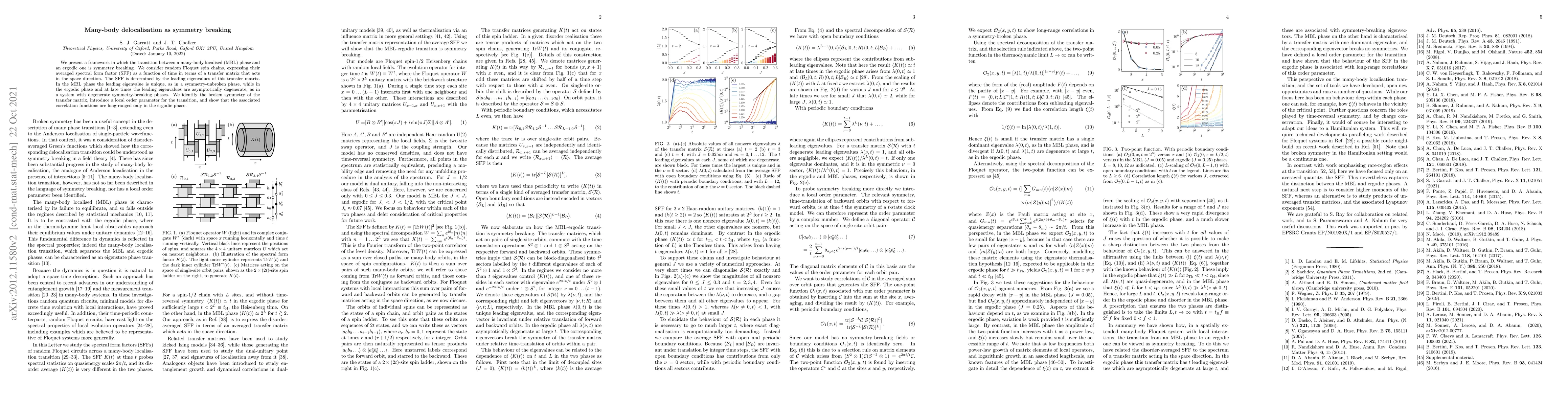 Thumbnail for Many-body delocalisation as symmetry breaking