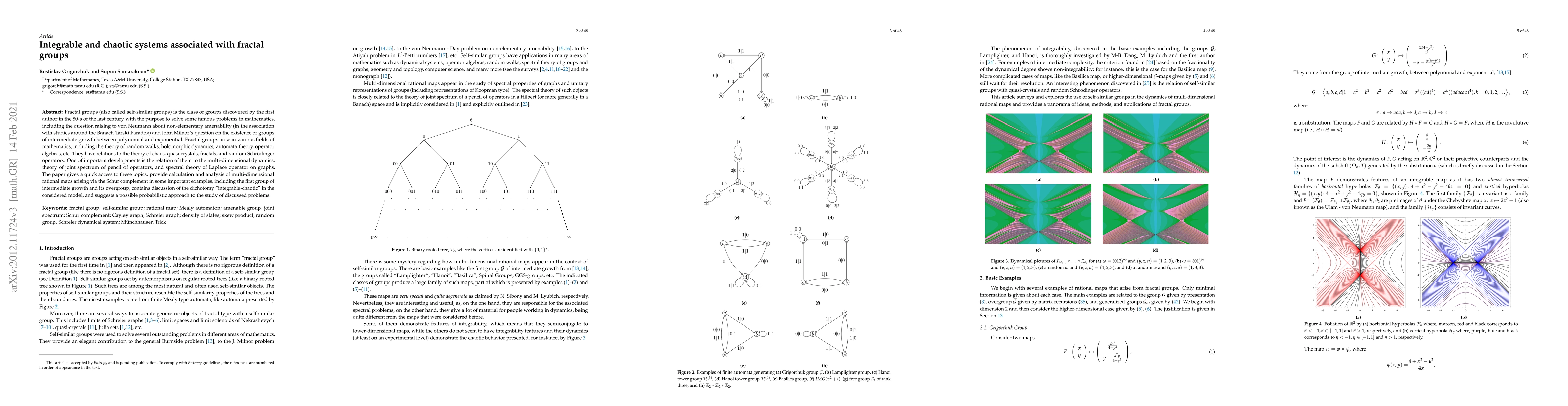 Thumbnail for Integrable and Chaotic Systems Associated with Fractal Groups