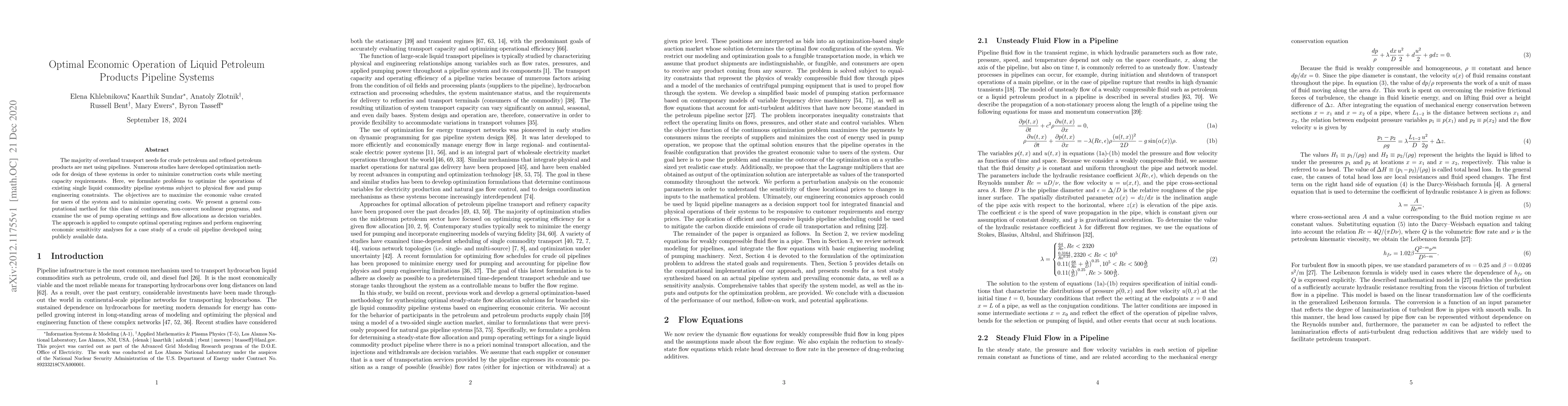 Thumbnail for Optimal Economic Operation of Liquid Petroleum Products Pipeline Systems