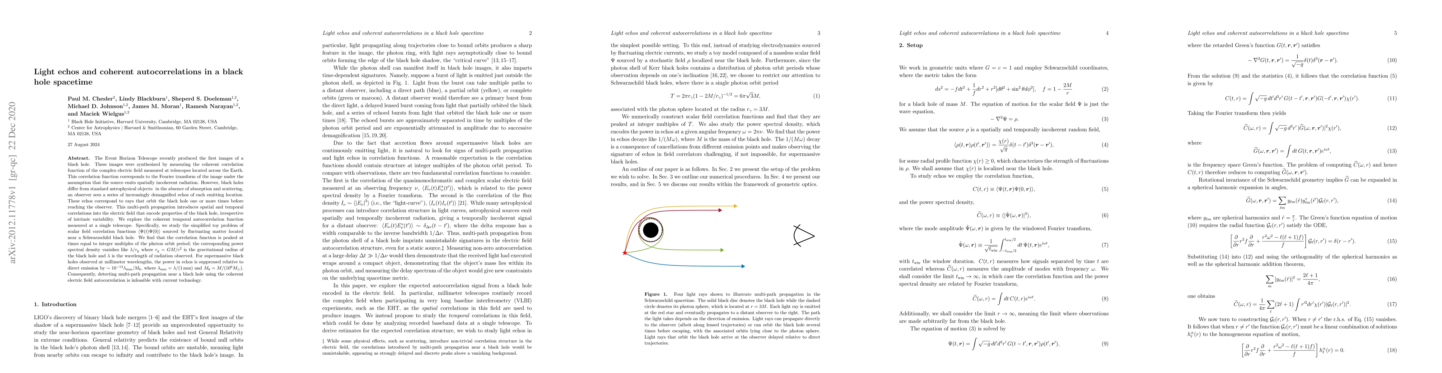 Thumbnail for Light echos and coherent autocorrelations in a black hole spacetime
