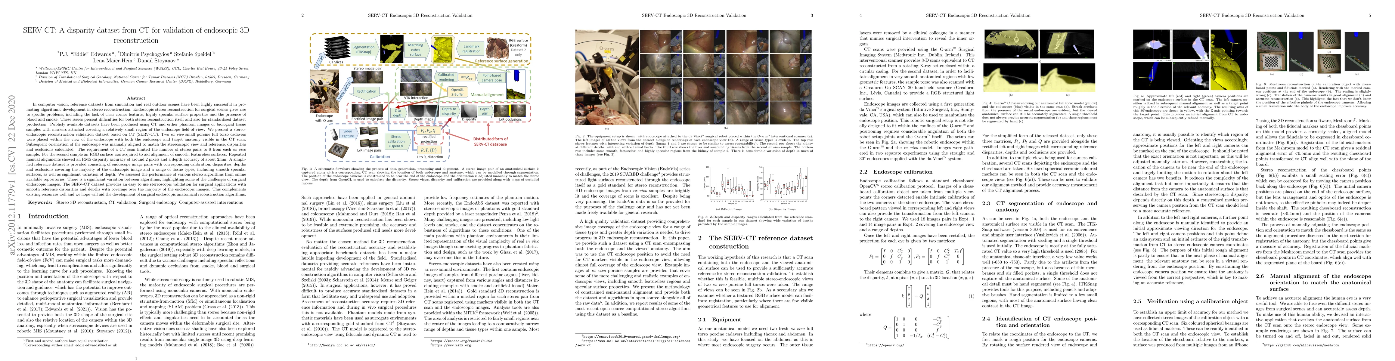 Thumbnail for SERV-CT: A disparity dataset from CT for validation of endoscopic 3D
  reconstruction