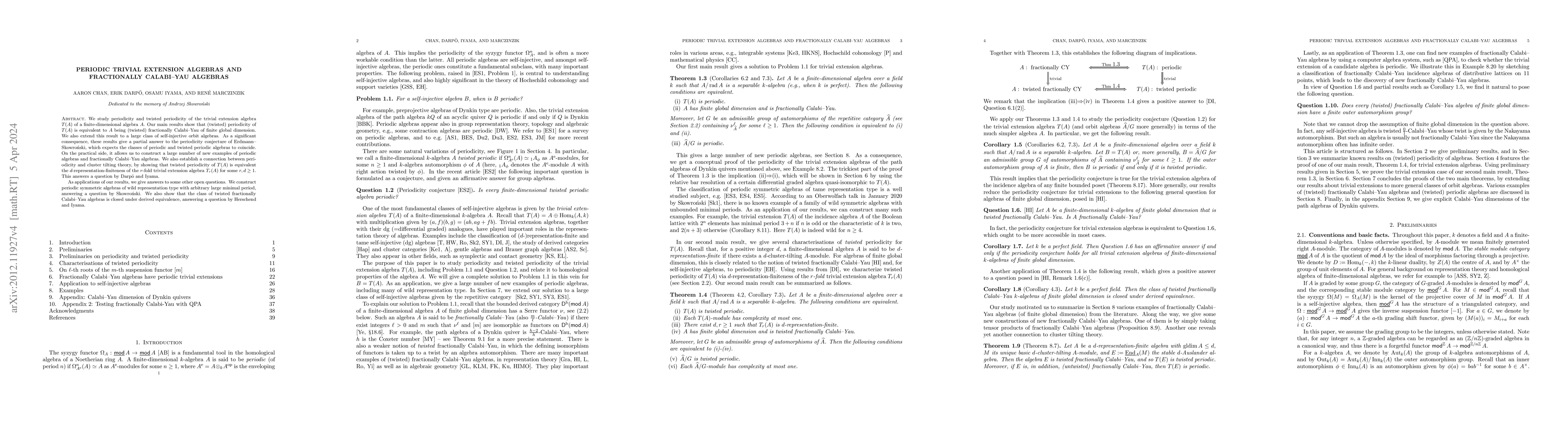 Thumbnail for Periodic trivial extension algebras and fractionally Calabi-Yau algebras