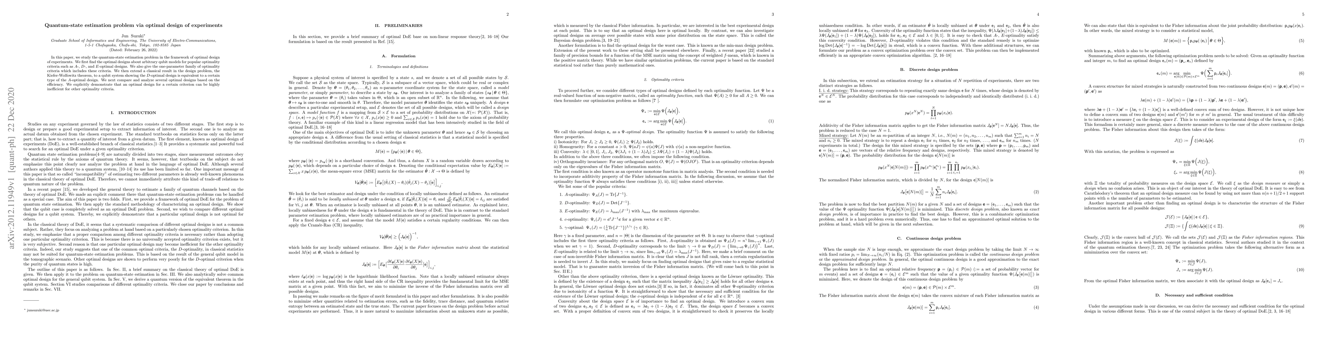 Thumbnail for Quantum-state estimation problem via optimal design of experiments